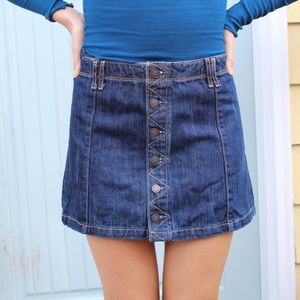 !New! Denim Button Mini Skirt